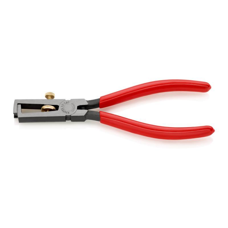 KNIPEX 11 01 160 Pinza spelacavi con molla di apertura universale rivestiti in resina sintetica atramentata nera 160 mm