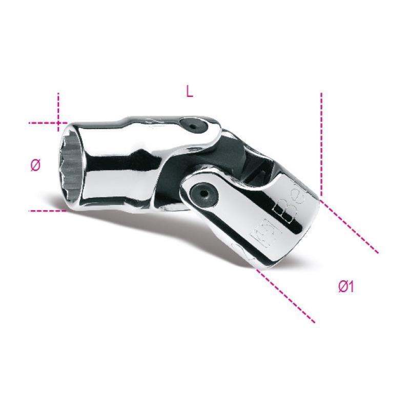 Chiavi A Bussola A Mano Snodate Con Attacco Quadro Femmina 3/8" Bocca Poligonale, Cromate SAE AS 954E 910AS/SN Beta