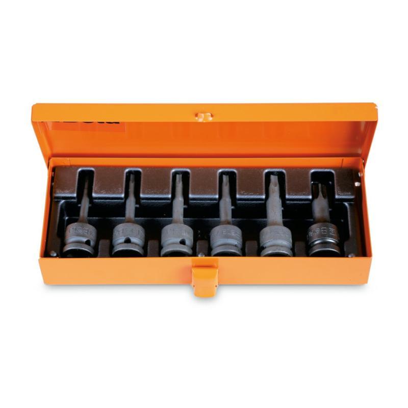 Serie Di Chiavi A Bussola Macchina Maschio Per Viti Con Impronta Torx®, Con Attacco Quadro Femmina 1/2" Fosfatate In Cassetta Di Lamiera 720TX/C6 Beta 007200483