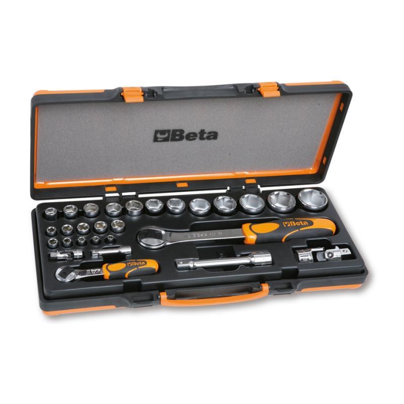 Assortimento Di 22 Chiavi A Bussola A Mano Esagonali E 6 Accessori In Cassetta Di Lamiera 902A/C22 Beta 009020807