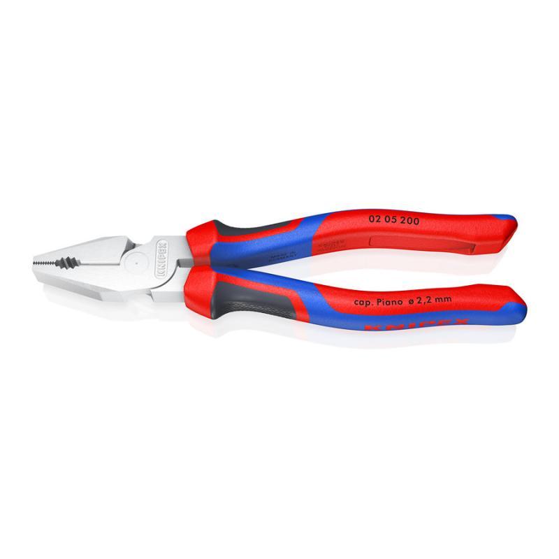 KNIPEX 02 05 200 Pinza universale tipo forte con manici comfort cromata 200 mm