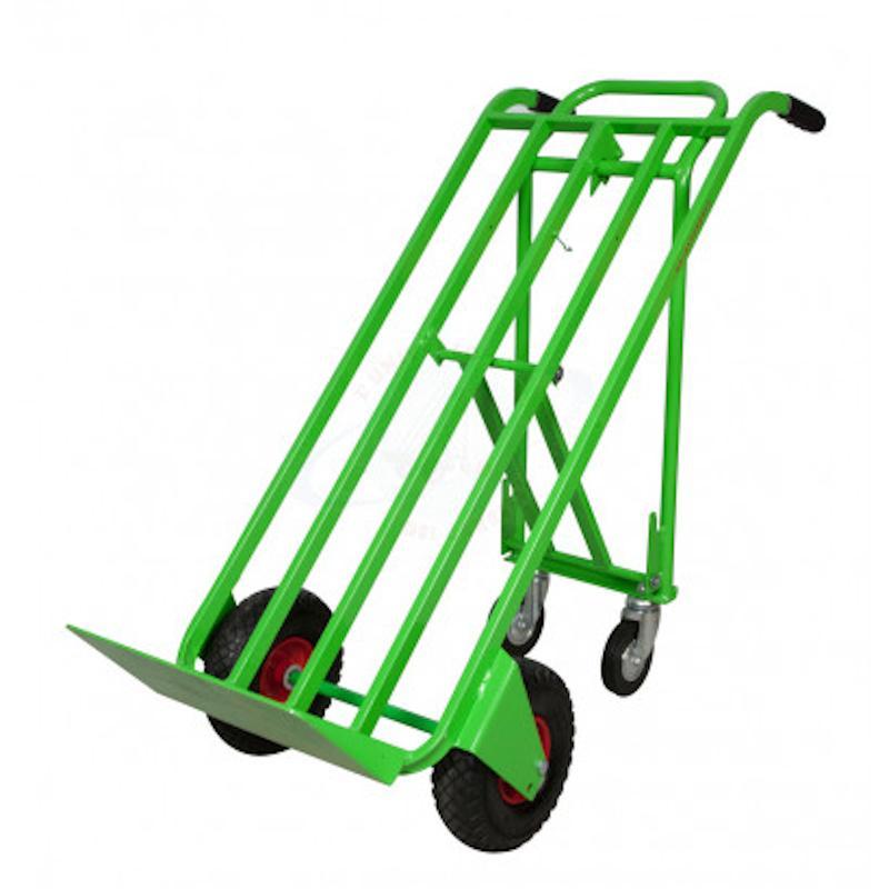 Carrello Trasformabile Con Ruote Pneumatiche - Su 2 Ruote Portata 300 Kg - Su 4 Ruote Portata 400 Kg