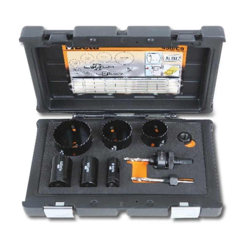 Assortimento Di Seghe A Tazza Con Accessori Per Elettricisti In Cassetta Di Plastica Antiurto 450/C9 Beta 004500305