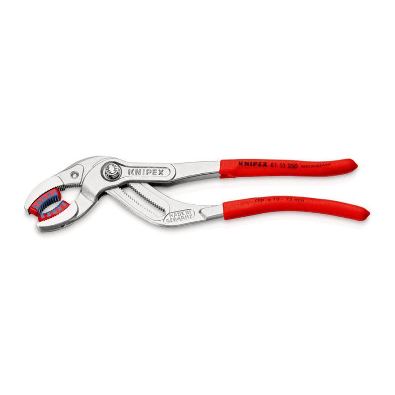 KNIPEX 81 13 250 SB Pinza per sifone e connettore rivestiti in resina sintetica antiscivolo cromata 250 mm in confezione Self-service