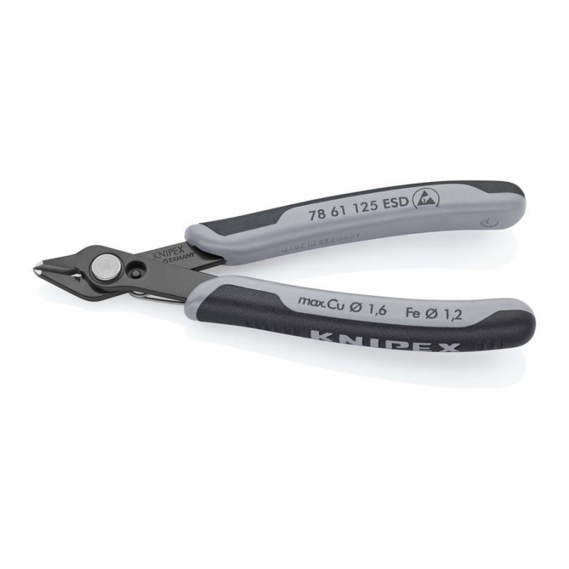 KNIPEX 78 61 125 ESDSB Electronic Super Knips® ESD con impugnature multicomponente brunita 125 mm in confezione Self-service