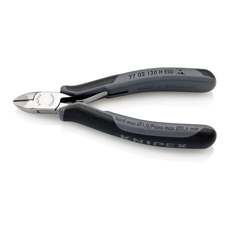 KNIPEX 77 02 120 H ESD Tronchese per elettronica con tagliente laterale in metallo duro ESD con impugnature multicomponente 120 mm