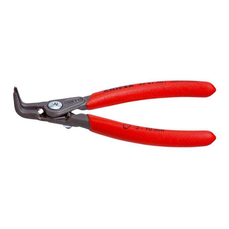 KNIPEX 49 41 A01 Pinza di precisione per anelli di sicurezza per anelli di sicurezza esterni su alberi rivestiti in resina sintetica antiscivolo bonderizzata grigia 130 mm