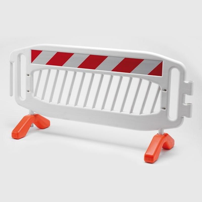 Transenna in Plastica "DB Barrier" Cm 100X215 Completa di Piedi e Fasce Bianche e Rosse, Classe I Omologata Fig.567
