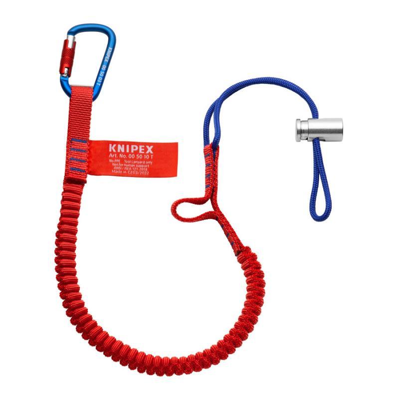 KNIPEX 00 50 12 T BK Fettuccia di ancoraggio utensili con moschettone fisso Per la protezione anticaduta degli utensili 900 mm in blister