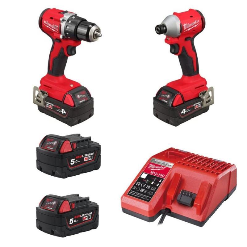 Kit M18 Brushless Trapano Rotativo E Avv Impulsi 1/4 Hex Blddrc + Blidrc - M18 BLCPP2B-502C - Milwaukee 4933492837