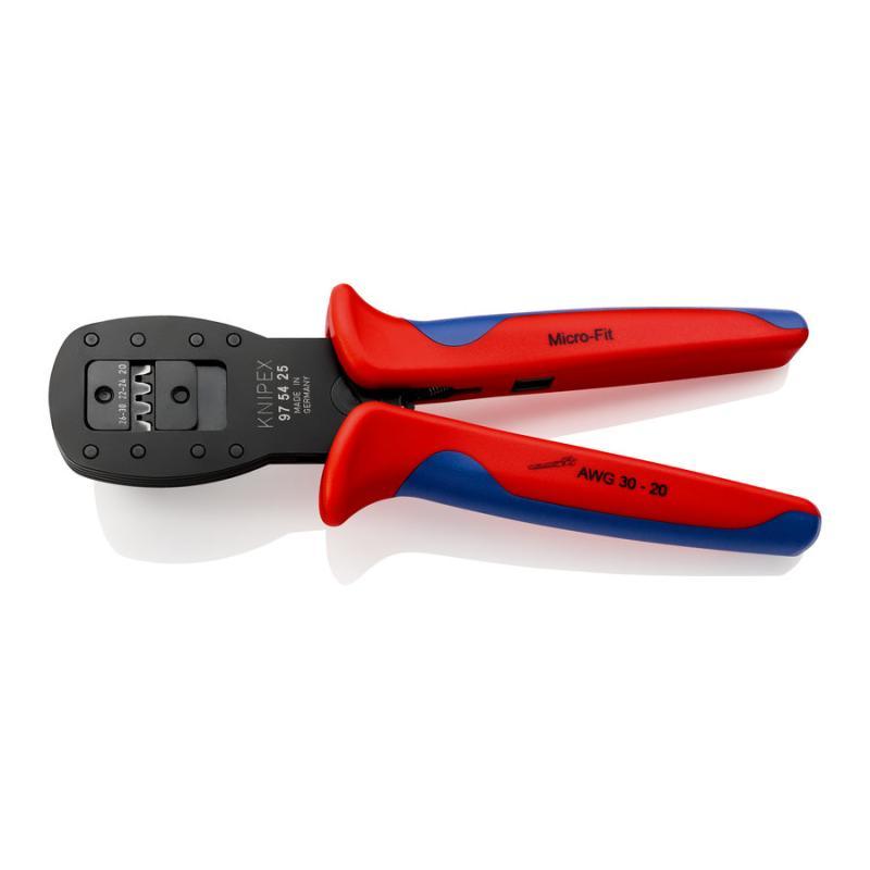 KNIPEX 97 54 25 Pinza per mini-connettori crimpaggio parallelo per connettori della serie Micro-Fit di Molex LLC con impugnature multicomponente brunita 190 mm