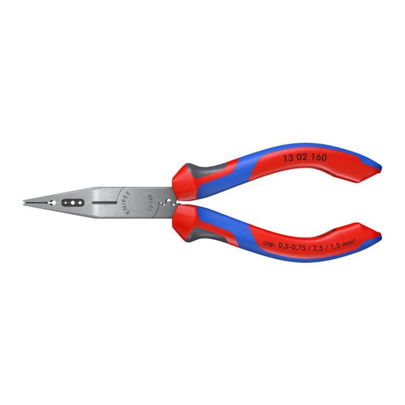 KNIPEX 13 02 160 SB Pinza combinata per elettricisti e cablatori con manici comfort atramentata nera 160 mm in confezione Self-service