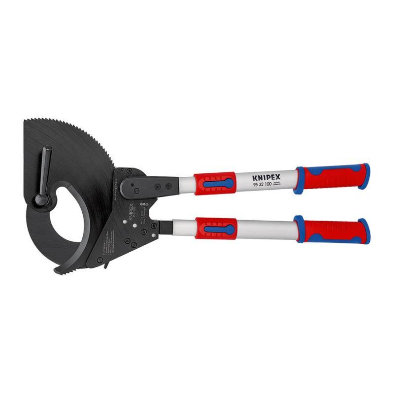 KNIPEX 95 32 100 Cesoia a cremagliera (sistema a cricchetto) con manici telescopici con impugnature multicomponente 680 mm