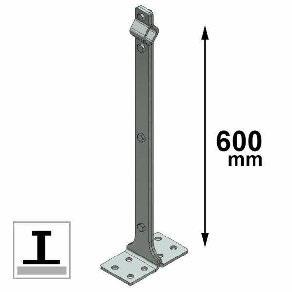 Linea Vita Light Deformabile Palo Intermedio Base Piana 60 cm Tipo C
