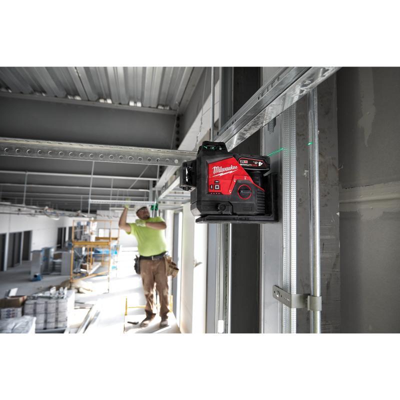 Laser Lineare Verde A Tre Linee 360° - Senza Batteria - M12 3Pl-0C - Milwaukee 4933478103