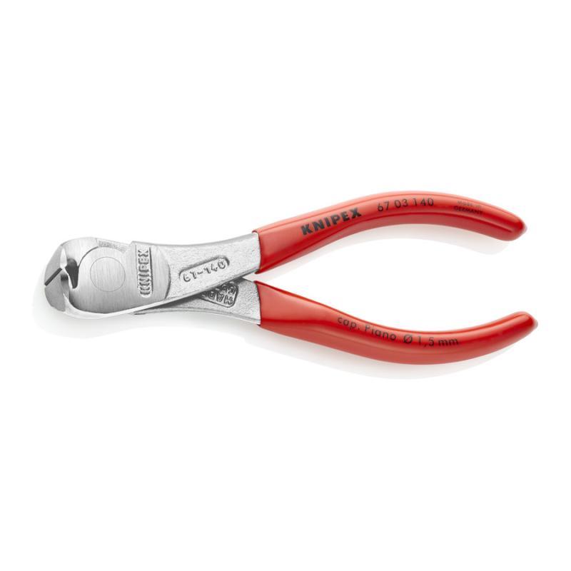 KNIPEX 67 03 140 Tronchese per meccanica con tagliente frontale - tipo forte rivestiti in resina sintetica cromata 145 mm