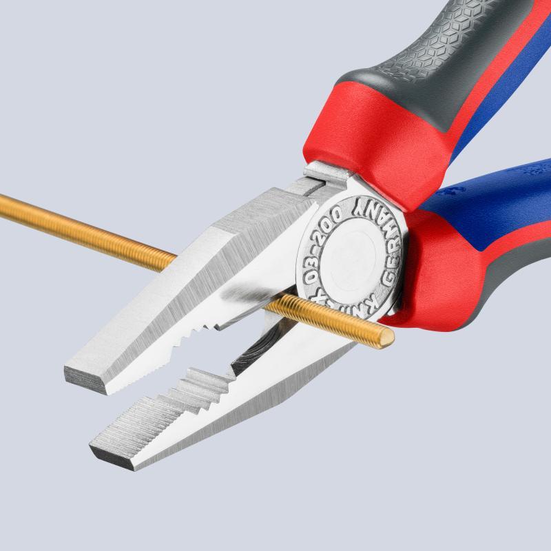 KNIPEX 03 05 200 Pinza universale con manici comfort cromata 200 mm