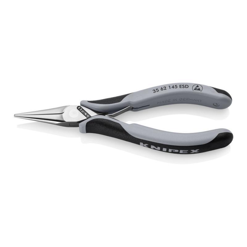 KNIPEX 35 62 145 ESD Pinza speciale per elettronica ESD con cerniera passante con impugnature multicomponente pulita a specchio 145 mm