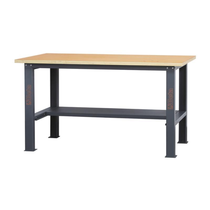Banco Da Lavoro Semplice Con Piano In Legno, Lunghezza 1,6 M C58BC-W1,6 Beta 058000601
