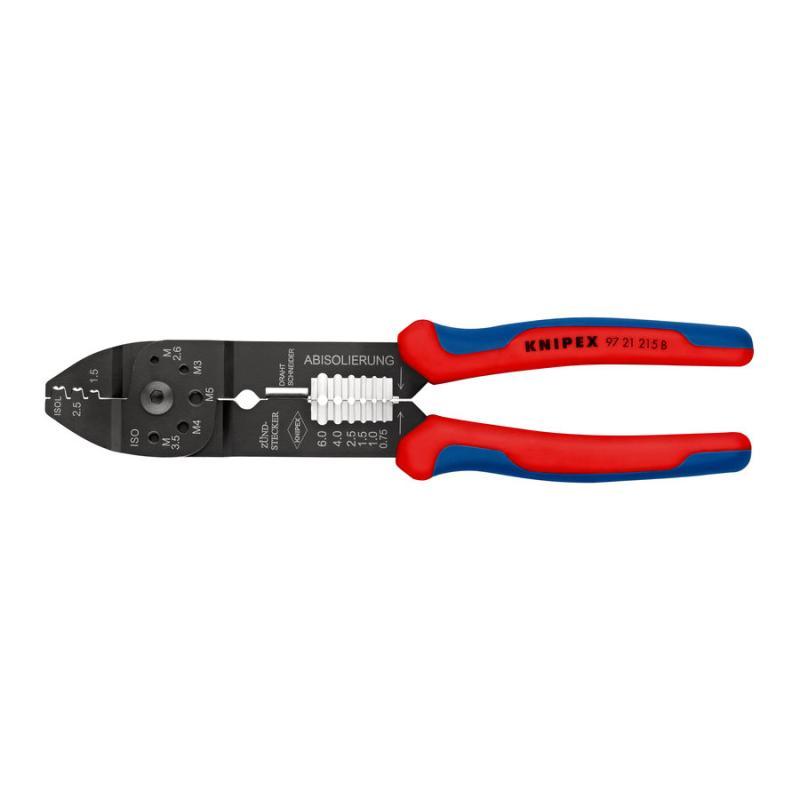 KNIPEX 97 21 215 B Pinza per capicorda con impugnature multicomponente verniciata nera 230 mm