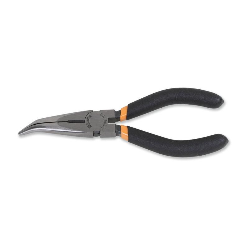 Pinze A Becchi Mezzotondi Lunghissimi Piegati Zigrinati Manici Ricoperti Con 2 Strati Di Pvc Antiscivolo Finitura Industriale 1168G Beta