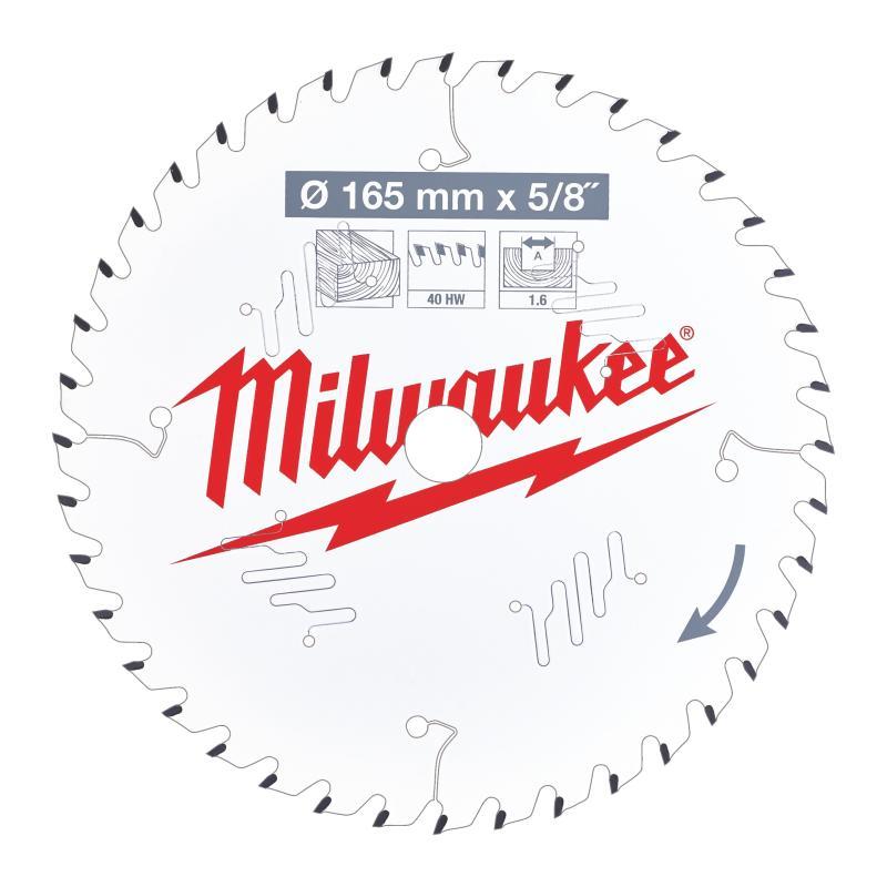 Lame Per Seghe Circolari Per Utensili Portatili 1 - Milwaukee — LAMA CIRC. Diam./Foro mm 165/15.87 Z40
