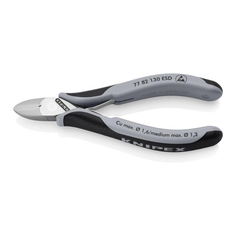 KNIPEX 77 82 130 ESD Tronchesi laterali per elettronica ESD con cerniera passante con impugnature multicomponente 130 mm