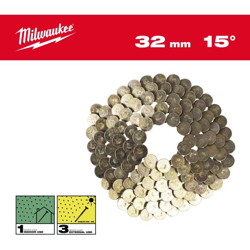 Chiodi A Spirale 15 Rh 3,05X32Mm/Ss/G-2160 Pz - Milwaukee 4932499318 — MLW4932499318
