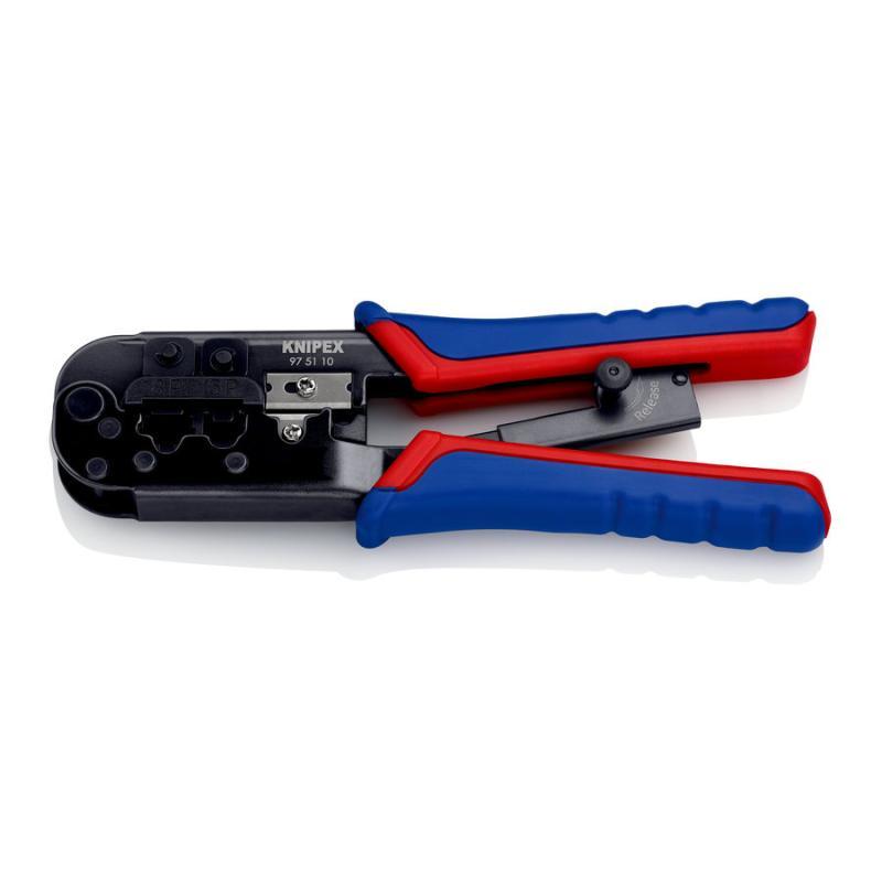 KNIPEX 97 51 10 SB Pinza per connettori modulari tipo "Western" con impugnature multicomponente brunita 190 mm in blister