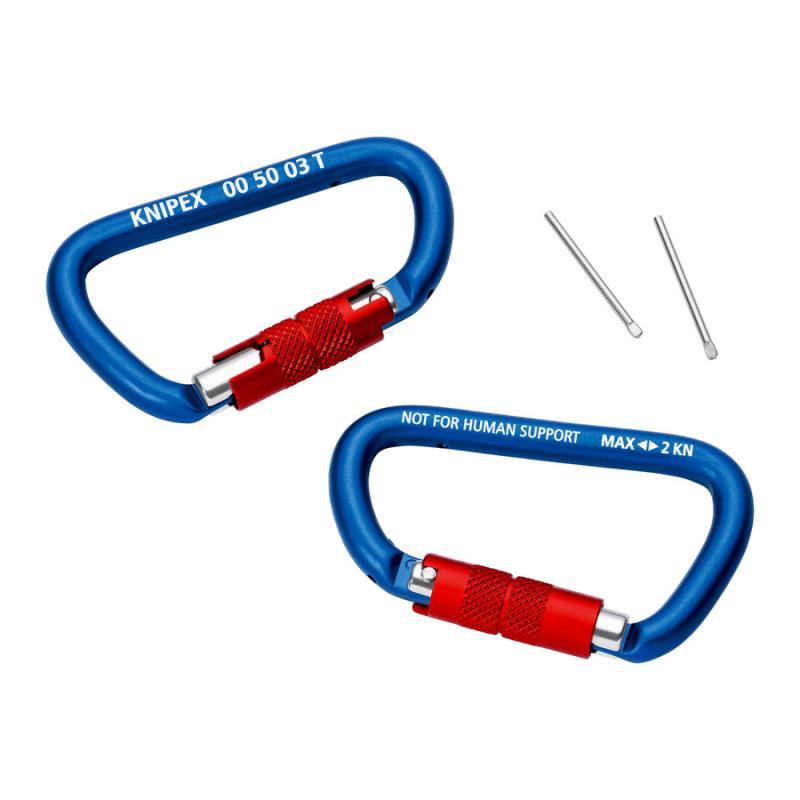 KNIPEX 00 50 03 T BK Moschettone 2 pezzi 82 mm
