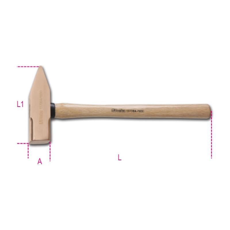 Martelli Tipo Tedesco Antiscintilla Manico In Legno 1370BA Beta