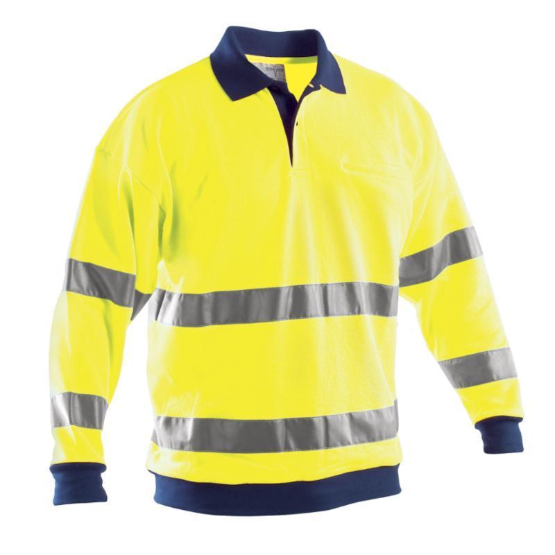 Felpa Alta Visibilità Con Collo A Polo Blu 70% Poliestere P&P LOYAL
