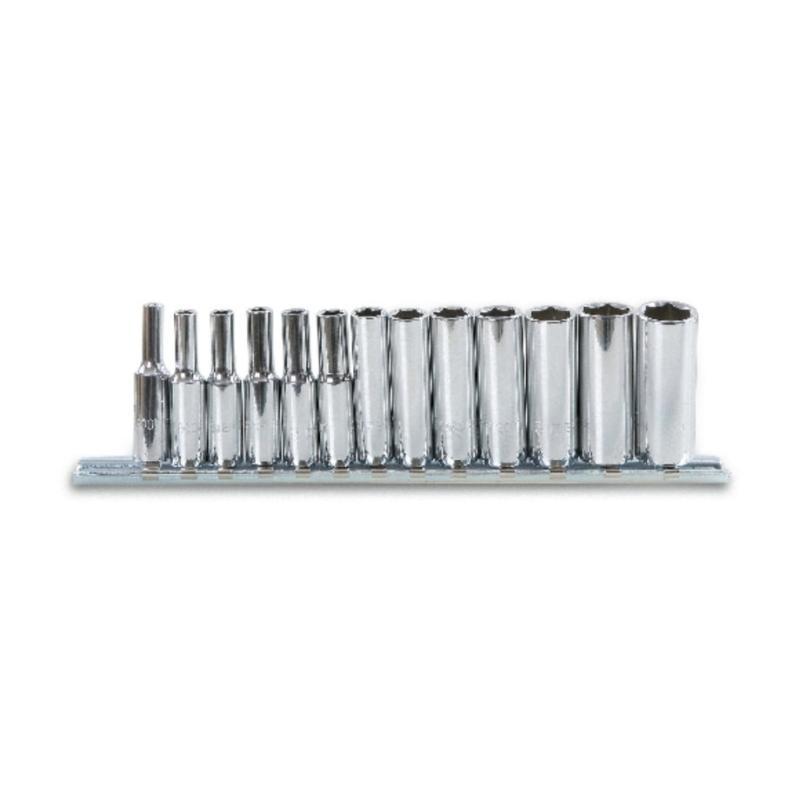 Serie Di Chiavi A Bussola A Mano Lunghe Attacco Quadro Femmina 1/4" Bocca Esagonale, Cromate 900L/SB13 Beta 009000203