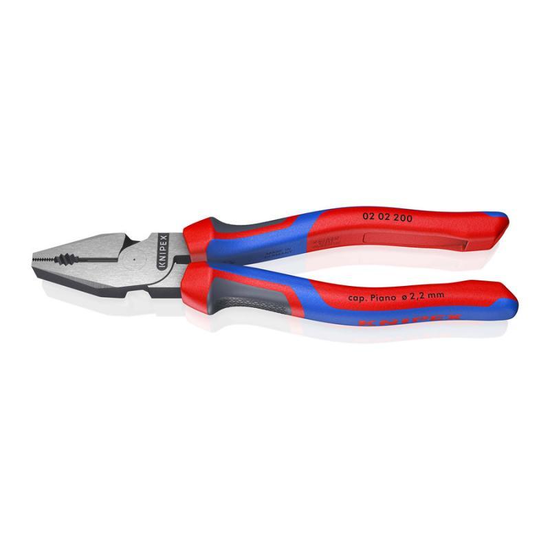 KNIPEX 02 02 200 Pinza universale tipo forte con manici comfort atramentata nera 200 mm