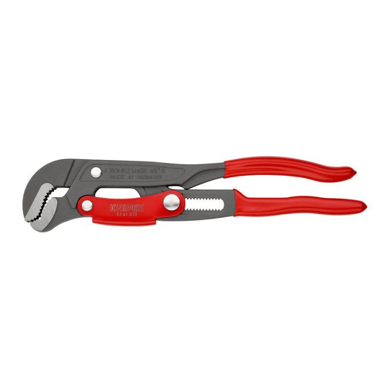 KNIPEX 83 61 010 Giratubi con ganasce ad "S" con regolazione rapida rivestiti in resina sintetica verniciata a polvere grigio 330 mm