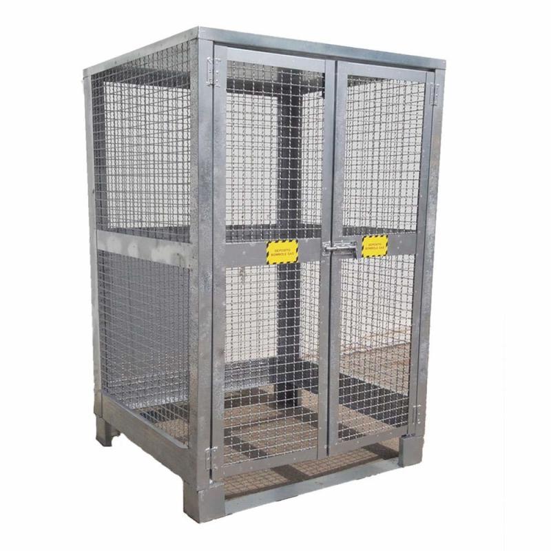 Contenitore Porta Bombole In Acciaio Al Carbonio Zincato Dim. 110x100xh210 (9/12 Bombole) Rampa Esclusa