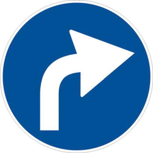 Cartello Preavviso Di Direzione Obbligatoria A Destra Figura II 80/D