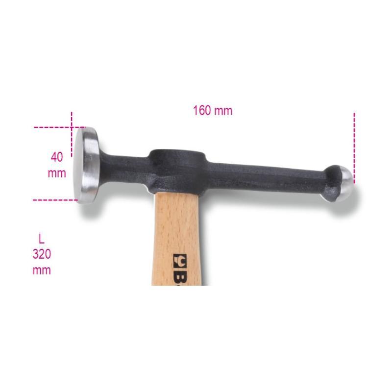 Martello Con Testa Tonda Piana E Penna Sferica Manico In Legno 1351 Beta 013510010