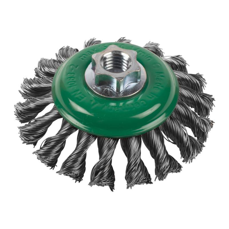 Spazzole Coniche Per Smerigliatrici Angolari Con Filo Intrecciato - Milwaukee — SPAZ. CON. INTR. M14 100X12MM ACC. INOX 0.5 MM - 1PZ