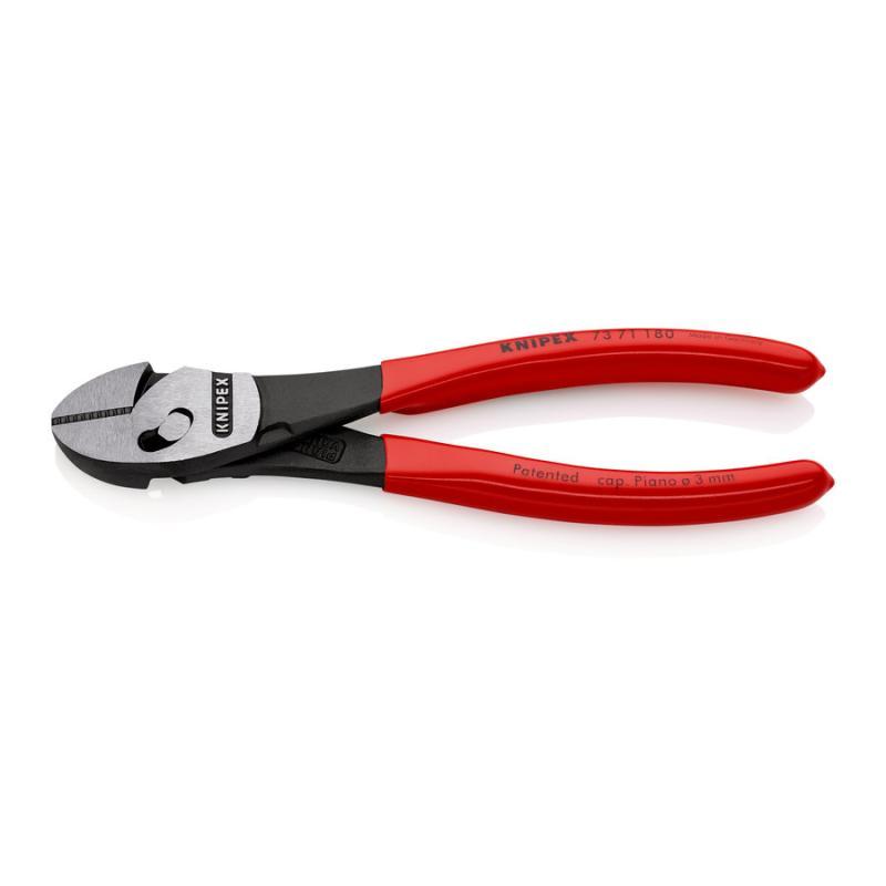 KNIPEX 73 71 180 TwinForce® Tronchesi laterale ad alta prestazione rivestiti in resina sintetica atramentata nera 180 mm