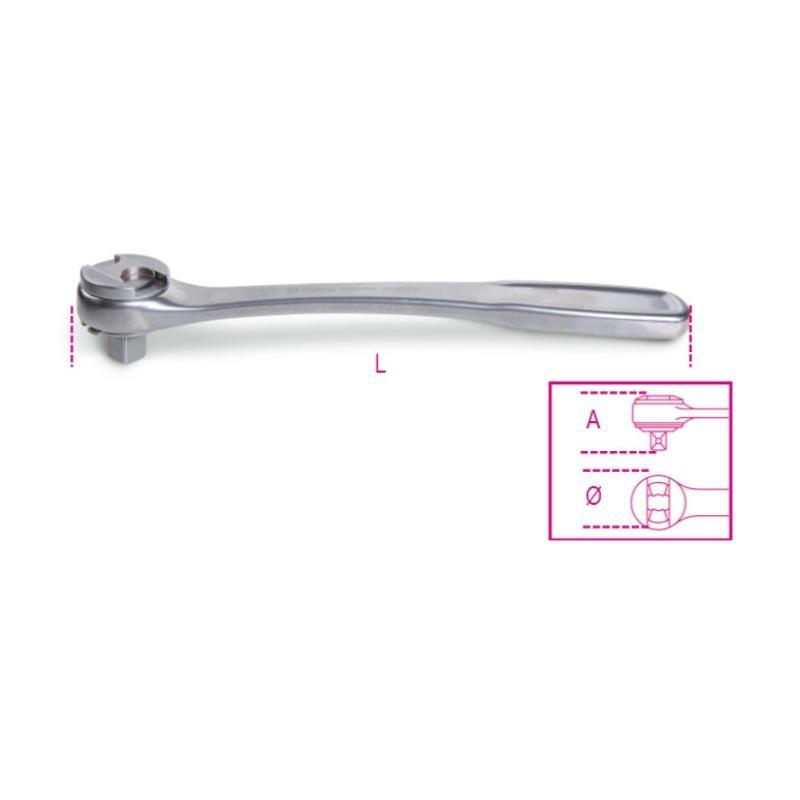 Cricchetto Reversibile Con Attacco Quadro Maschio 1/2" In Acciaio Inossidabile 920/55 INOX BetaINOX 009203882