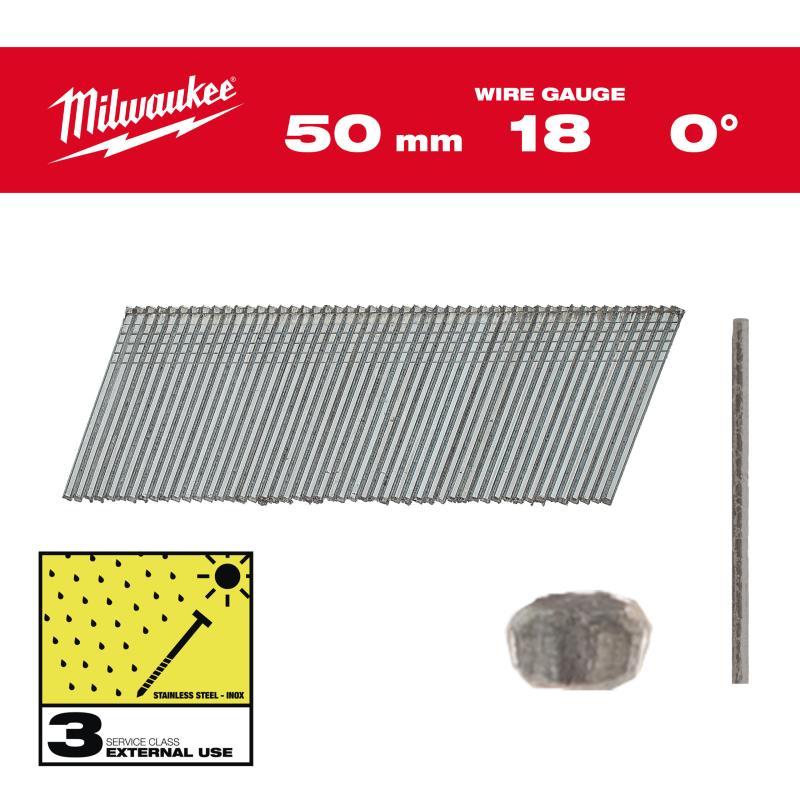 Groppini Testa 1 - Milwaukee — GROPPINO 18G/50mm/SC3 5000 pz - Inox