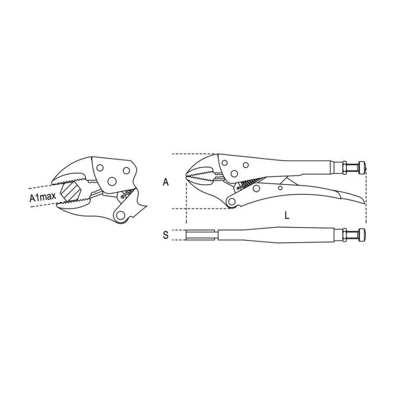Pinze Regolabili Autobloccanti Ganasce Concave,Antiscintilla 1052BA 240 Beta 010520824