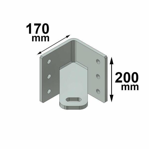Linea Vita Indeformabile Piastra Ad Angolo Interno l. 29 cm Tipo A-C