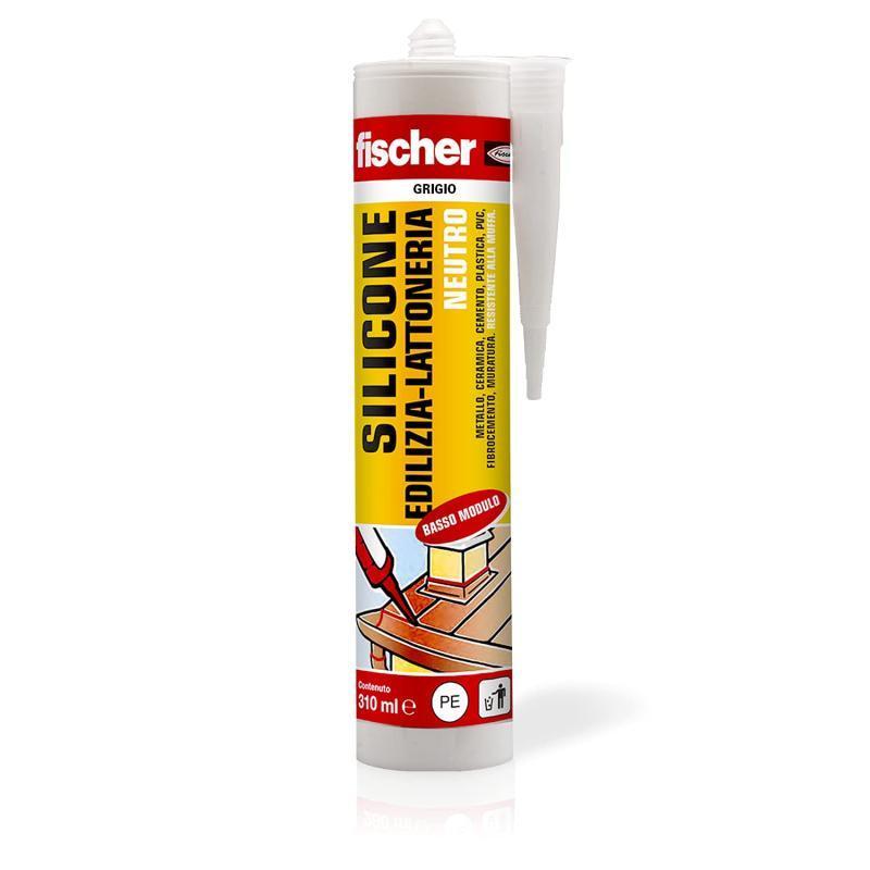 FISCHER SBM Silicone Edilizia Lattoneria Neutro 310ml Grigio