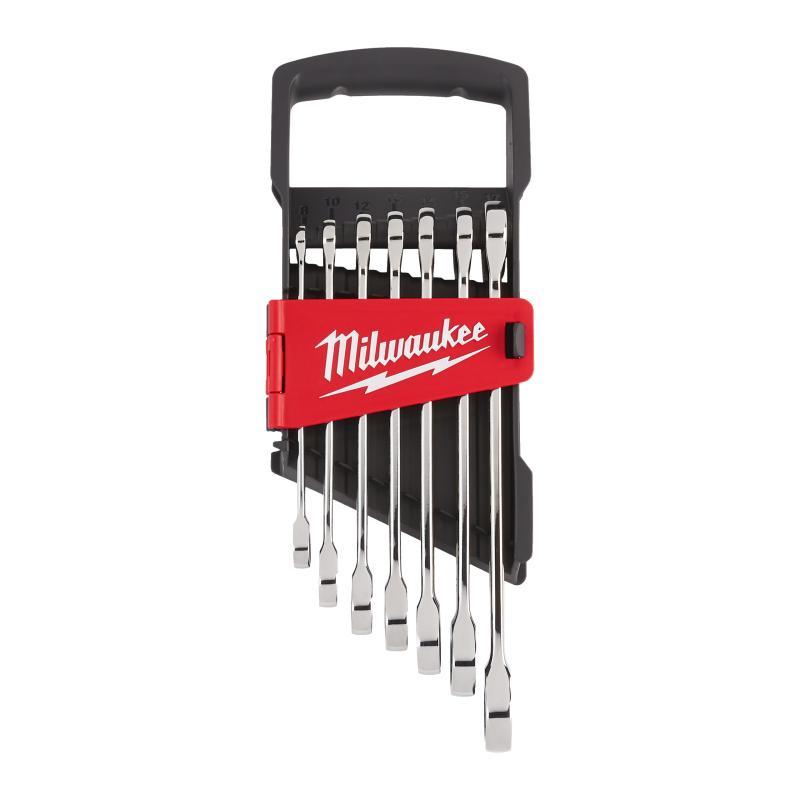Set Chiavi Combinate A Cricchetto Max Bite - Milwaukee — SET CHIAVI COMBINATE CRICCHETTO 7 pz - Serie Maxbit