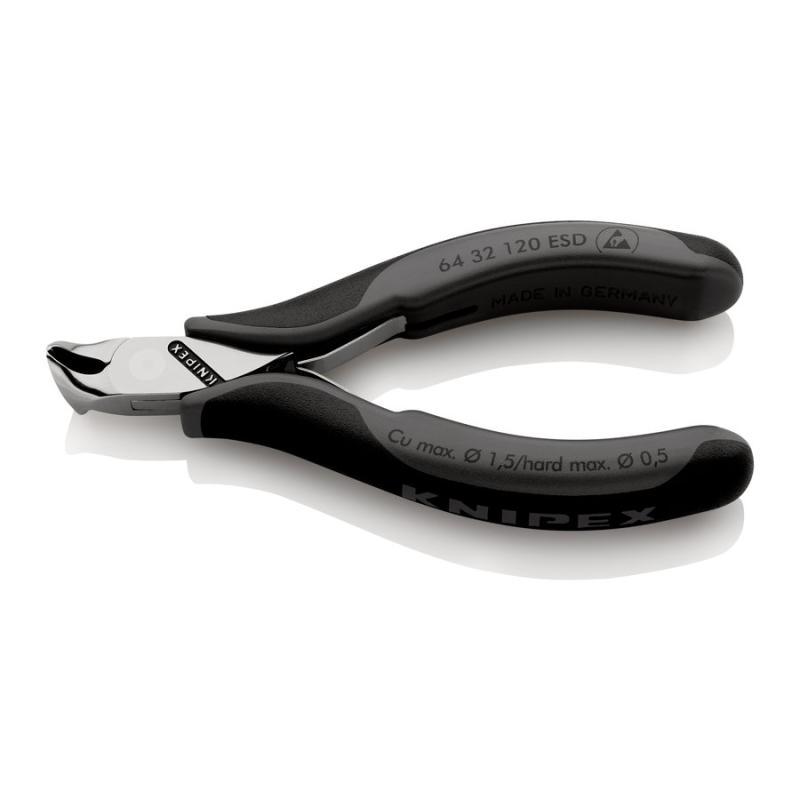 KNIPEX 64 32 120 ESD Tronchese per elettronica ESD - con tagliente frontale con impugnature multicomponente 120 mm