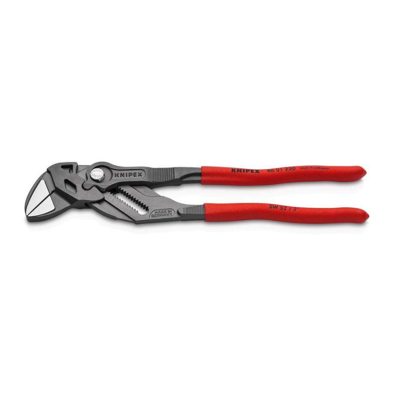 KNIPEX 86 01 250 Pinza chiave pinza e chiave in un unico utensile rivestiti in resina sintetica antiscivolo bonderizzata grigia 250 mm