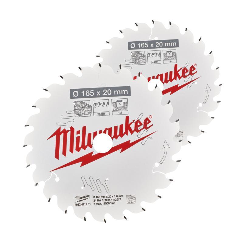 Lame Per Seghe Circolari Per Utensili Portatili 1 - Milwaukee — SET LAME SEGA CIRCOLARE 2PZ 165 40 DENTI