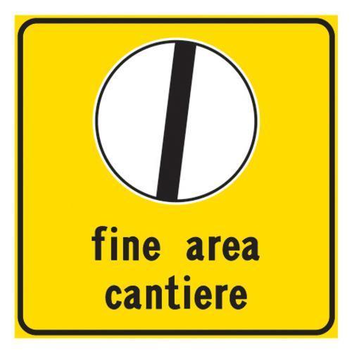 Cartello In Ferro Classe 1 Fine Area Cantiere Figura II 530 60 x 60 cm